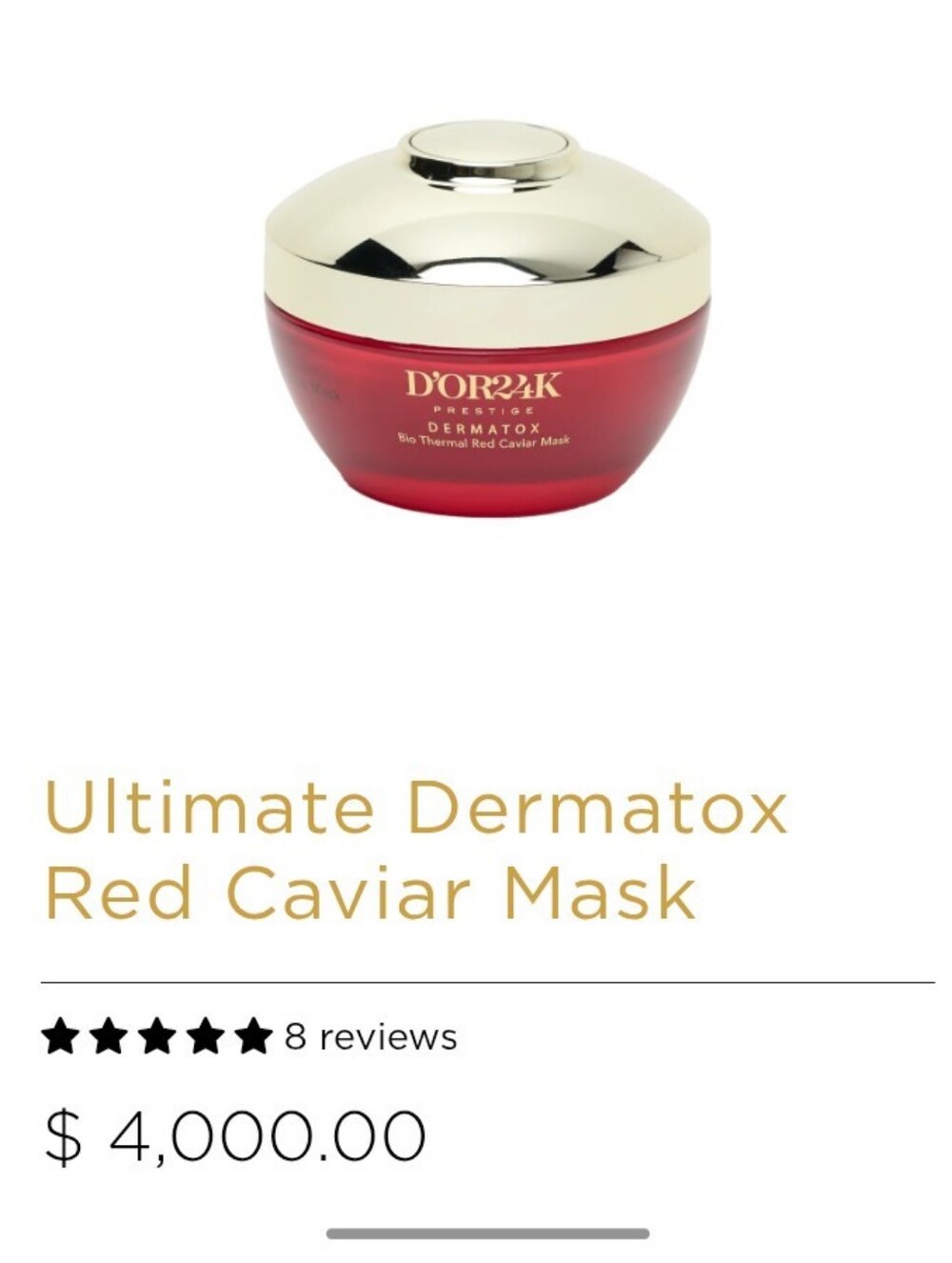 D'or24k Prestige $4k Bio Thermal Red Caviar Mask - Red - Picture 3 of 5